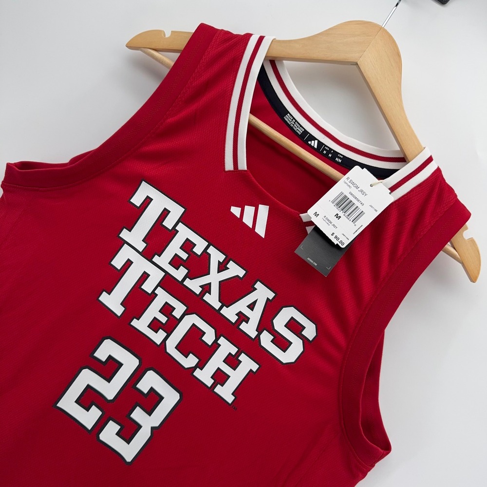 Adidas Texas Tech Red Raiders Basketball Jersey Mens M Red Swingman 23 JW1165